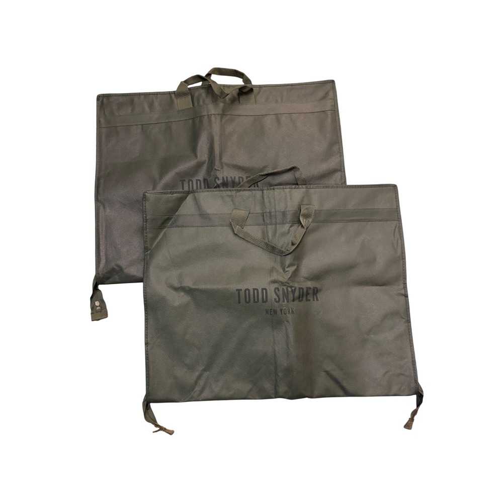 Todd Snyder New York Garment Bags Set of 3 Olive Green & Black Travel Suit Cover